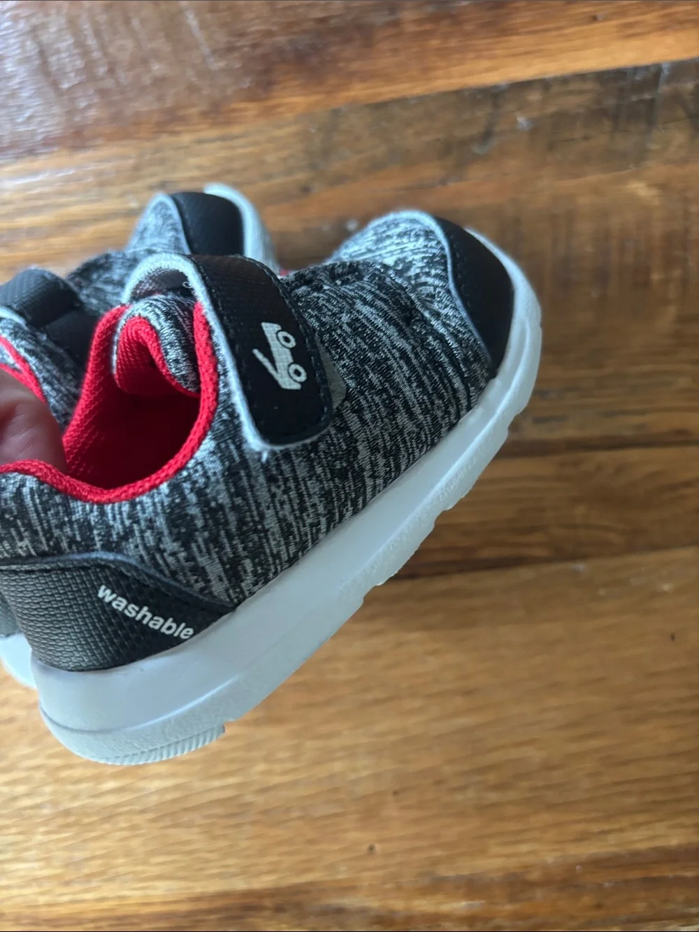 See Kai Run Grey and Red Athletic Sneakers - Comfortable Slip-On Shoes